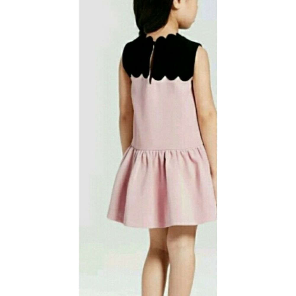 Victoria Beckham Girl Blush and Black Dress Sz L #0239